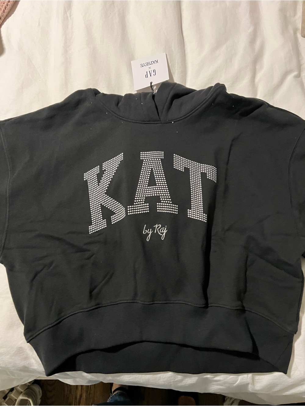GAP Black Hoodie with Rhinestone KAT Logo